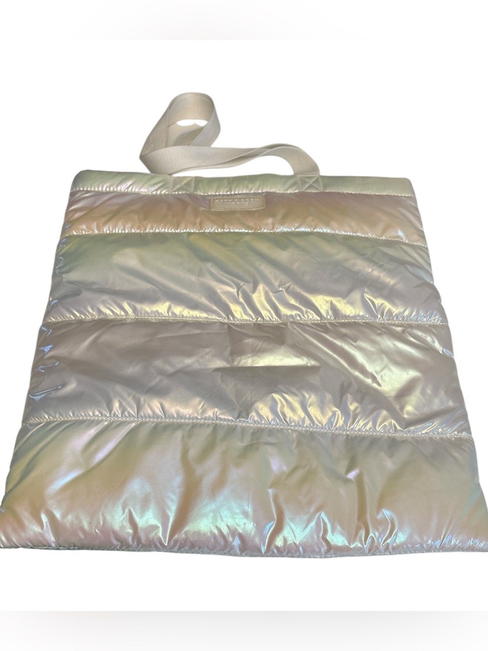 Bath & Body Works Iridescent Puffer Tote Bag 18” by 17” NWT